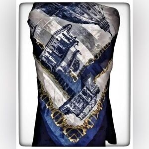 Raffaello Roma Brand Italian Theme Silky Scarf